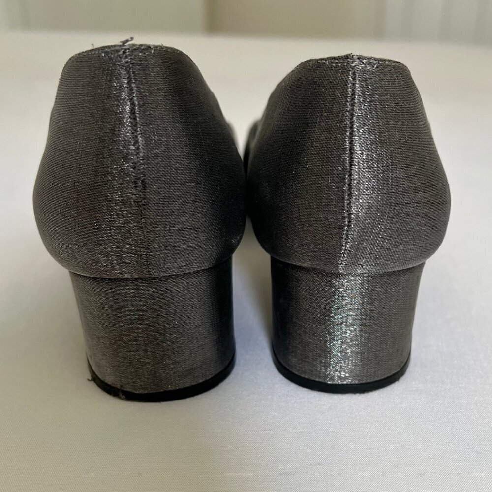 Stuart Weitzman Silver Sparkle Charm Block Heels … - image 5